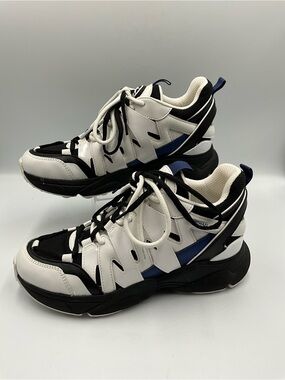 Michael Kors Sneakers Size 8m White Trainer Sneakers with Blue Accents